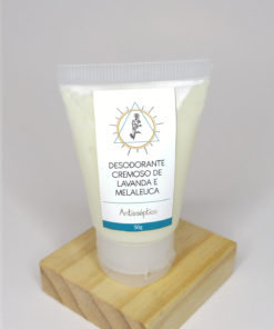 Desodorante cremoso antisséptico de lavanda e melaleuca